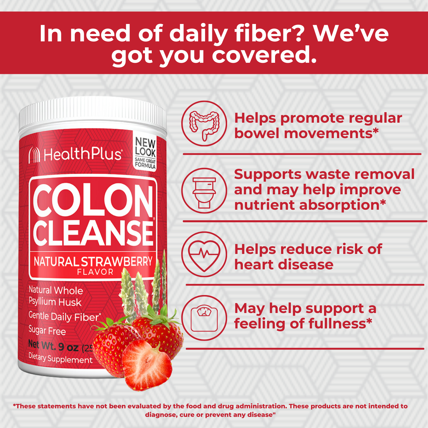 Colon Cleanse® Flavors Strawberry 9 oz. powder - Health Plus Inc