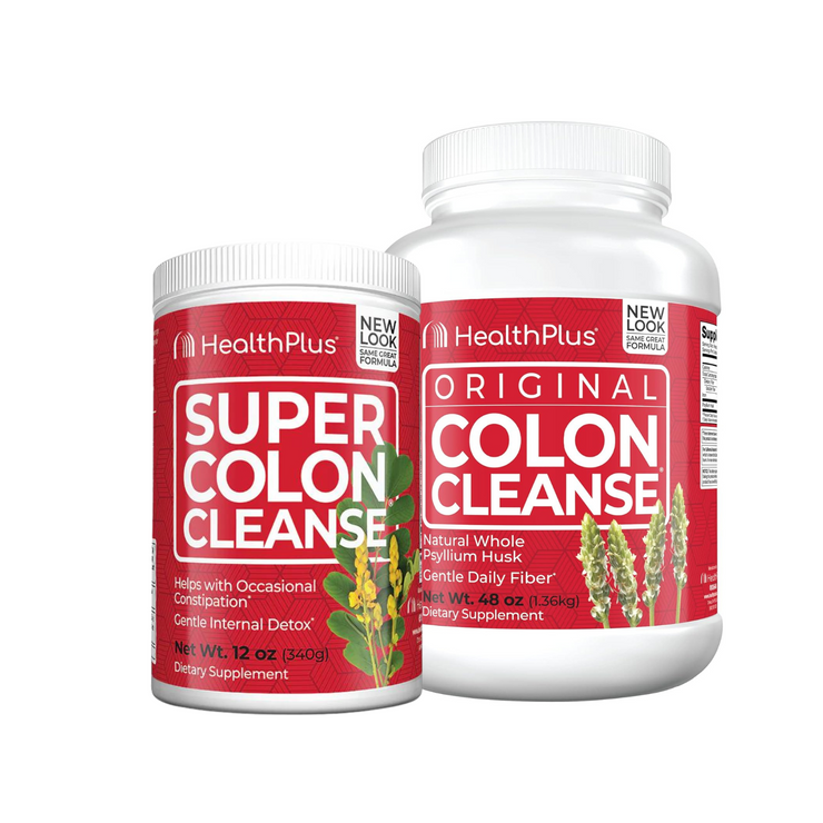 Health Plus Super Colon Cleanse (12 oz/45 Servings) & Colon Cleanse (12 oz/48 Servings) Bundle