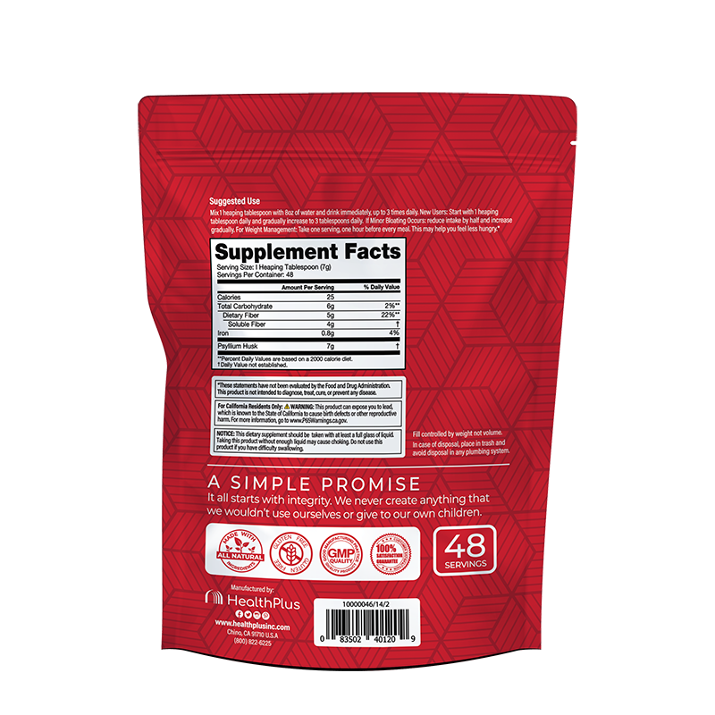 Pure Psyllium Husk Bag