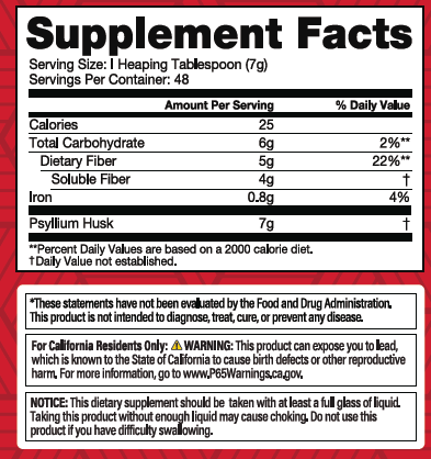 Pure Psyllium Husk Bag