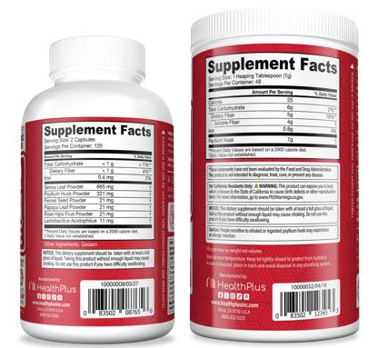 Health Plus Super Colon Cleanse (240 Capsules) & Colon Cleanse (12 Ounces/48 Servings) Bundle