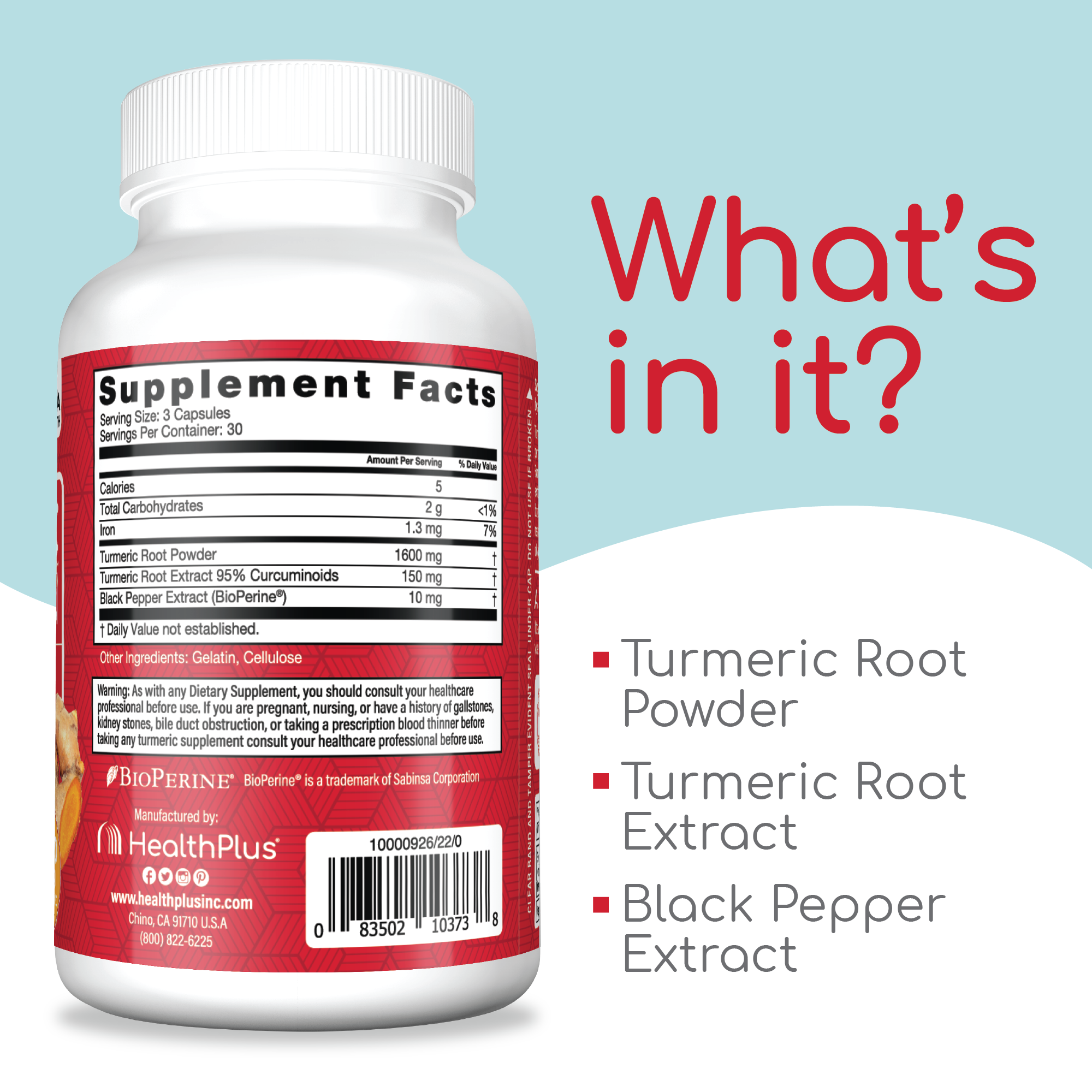 Turmeric Curcumin™ with BioPerine® - 90 Capsules